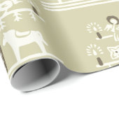 Schattigee feestelijke Scandi Beige kerstboom Cadeaupapier (Rol Hoek)