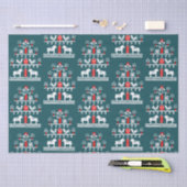 Schattigee feestelijke Scandi Blauw Rood Wit Kerst Tissuepapier (Craft)