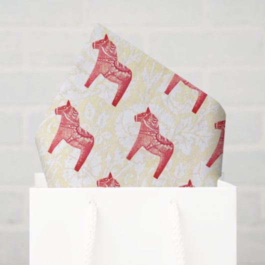 Schattigee feestelijke Scandi Red Dala Horse Tissuepapier (Cadeauzakje)