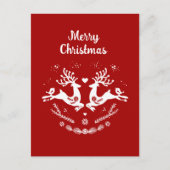 Schattigee feestelijke scandi rood wit kersthert briefkaart (Voorkant)