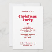 Schattigee feestelijke scandi rood wit kersthert kaart (Achterkant)