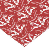 Schattigee feestelijke scandi rood wit kersthert korte tafelloper (Hoek)