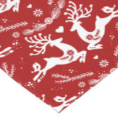 Schattigee feestelijke scandi rood wit kersthert korte tafelloper (Hoek)