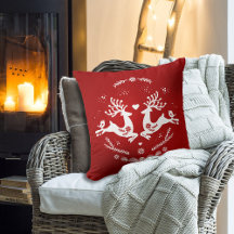 Schattigee feestelijke scandi rood wit kersthert