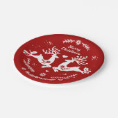 Schattigee feestelijke scandi rood wit kersthert papieren bordje (Gekanteld)