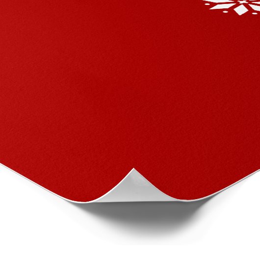 Schattigee feestelijke scandi rood wit kersthert poster (Hoek)