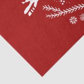 Schattigee feestelijke scandi rood wit kersthert tissuepapier (Detail)