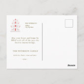 Schattigee feestelijke scandi rood witte kerstboom briefkaart (Achterkant)