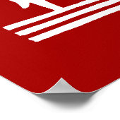 Schattigee feestelijke scandi rood witte kerstboom poster (Hoek)