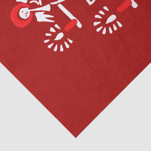 Schattigee feestelijke scandi rood witte kerstboom tissuepapier (Detail)