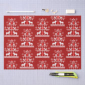 Schattigee feestelijke scandi rood witte kerstboom tissuepapier (Craft)