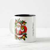 Schattigee Feestelijke  Traditionele Kerst Tweekleurige Koffiemok (Voorkant links)