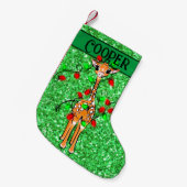 Schattigee feestelijke vakantie Giraffe twinkle ve Kleine Kerstsok (Voorkant (Hangend))