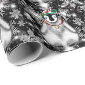 Schattigee feestelijke vakantie Pinguïn glitter sn Cadeaupapier (Rol Hoek)