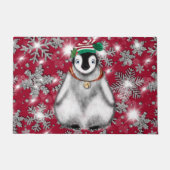 Schattigee feestelijke vakantie Pinguïn glitter sn Deurmat (Voorkant)