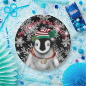 Schattigee feestelijke vakantie Pinguïn glitter sn Papieren Bordje (Feest)