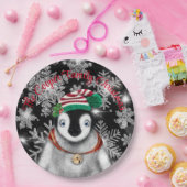 Schattigee feestelijke vakantie Pinguïn glitter sn Papieren Bordje (Feest)