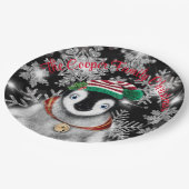 Schattigee feestelijke vakantie Pinguïn glitter sn Papieren Bordje (Gekanteld)