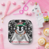Schattigee feestelijke vakantie Pinguïn glitter sn Papieren Bordje (Feest)