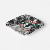 Schattigee feestelijke vakantie Pinguïn glitter sn Papieren Bordje (Gebogen)