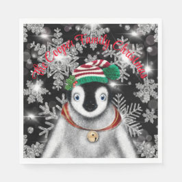 Schattigee feestelijke vakantie Pinguïn glitter sn Servet