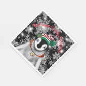 Schattigee feestelijke vakantie Pinguïn glitter sn Servet (Hoek)