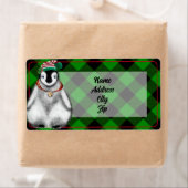 Schattigee feestelijke vakantie Pinguïn groen zwar Etiket (Insitu)