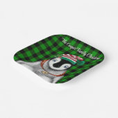 Schattigee feestelijke vakantie Pinguïn groen zwar Papieren Bordje (Gebogen)