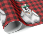 Schattigee feestelijke vakantie Pinguïn rood zwart Cadeaupapier (Rol Hoek)