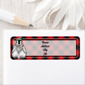 Schattigee feestelijke vakantie Pinguïn rood zwart Etiket (Insitu)