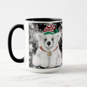 Schattigee feestelijke vakantie Polar beer glitter Mok (Links)