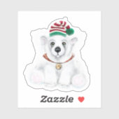 Schattigee feestelijke vakantie Polar beer glitter Sticker (Vel)