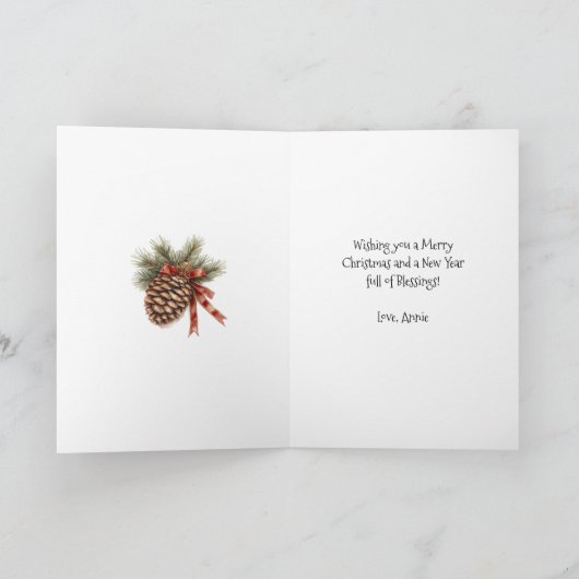 Schattigee Feestelijke Witte Tiny Home Christmas Feestdagen Kaart (Binnen)