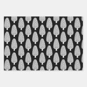 Schattigee feestelijke zwart witte kerstbomen inpakpapier vel (Voorkant 3)