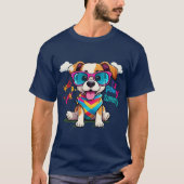 Schattigee Feesthond T-Shirt Funny Puppy met Zonne (Voorkant)