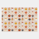 Schattigee feestkat inpakpapier vel (Voorkant 2)