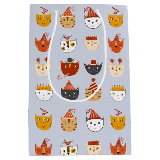 Schattigee feestkat medium cadeauzakje (Voorkant)