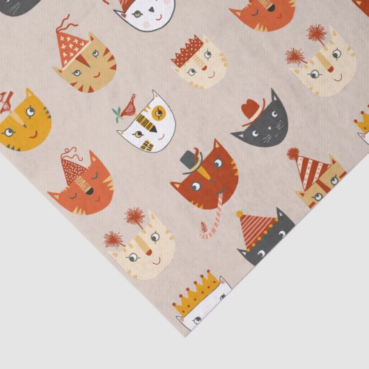 Schattigee feestkat tissuepapier (Detail)