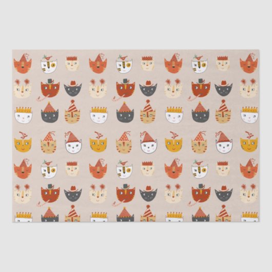 Schattigee feestkat tissuepapier (Voorkant)
