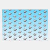 Schattigee feestwalvis inpakpapier vel (Voorkant 3)