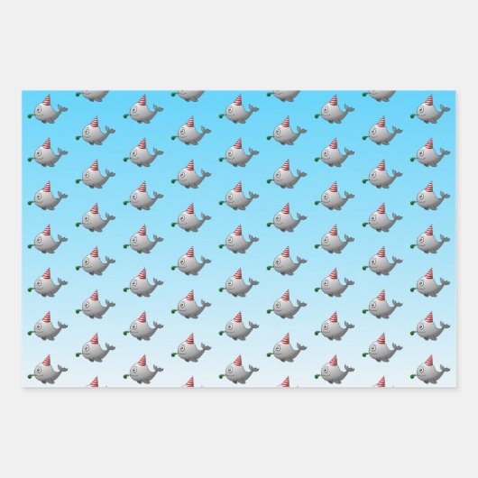 Schattigee feestwalvis inpakpapier vel (Voorkant 2)