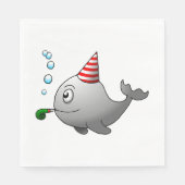 Schattigee feestwalvis Verjaardag Servet (Voorkant)