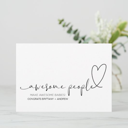 Schattigee felicitaties zwangerschap feliciteert n kaart (Staand voorkant)