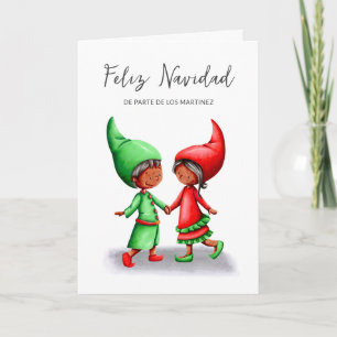 Schattigee Feliz Navidad Black Elves Kerstvakantie Kaart
