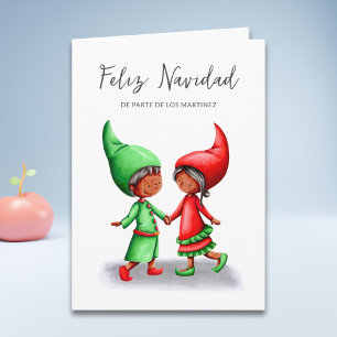 Schattigee Feliz Navidad Black Elves Kerstvakantie Kaart