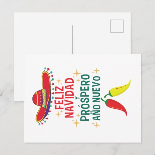 Schattigee Feliz Navidad Kerstmis Briefkaart (Voorkant / Achterkant)