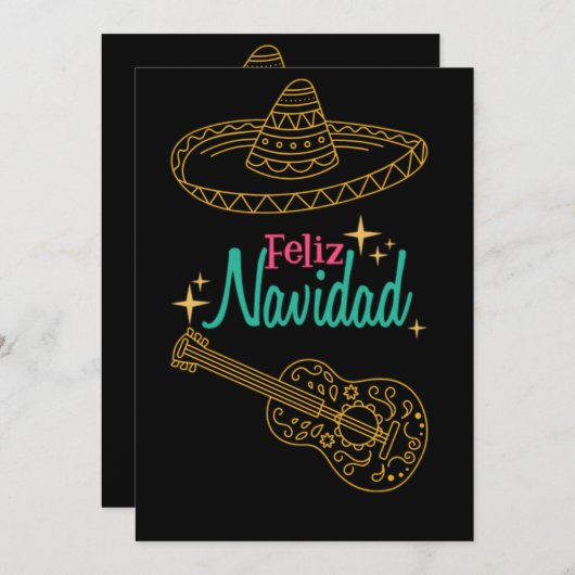 Schattigee Feliz Navidad Kerstmis Feestdagenkaart (Voorkant / Achterkant)