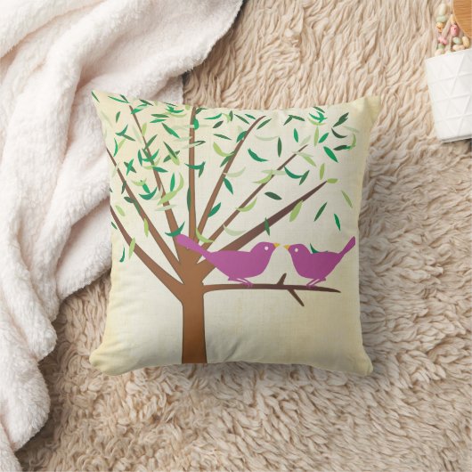 Schattigee felle kleuren roze groen moderne boomvo kussen (Deken)