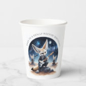 Schattigee Fennec Foxes Rocking Akoestische Gitare Papieren Bekers (Achterkant)