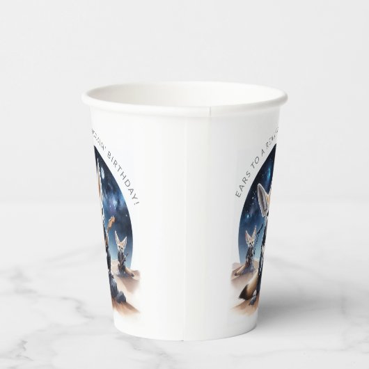 Schattigee Fennec Foxes Rocking Akoestische Gitare Papieren Bekers (Rechts)